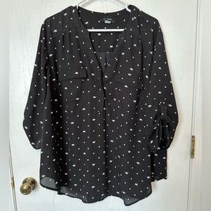 Torrid Georgette Blouse with Kitty Dots